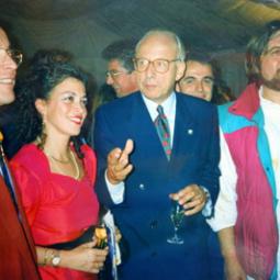 1992-09-19, Namur, WALLONIA, avec le Ministre-président Guy Spitaels, le Bourmestre Jean-Louis CLose et le chanteur-compositeur Jofroi