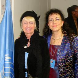 2010-03-03, New York, CSW54, presenting Millennia2015, with Lois A. Herman, Coordinator of the Women United Nations Report Network (WUNRN)