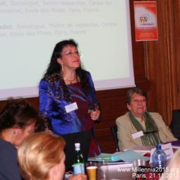 2011-11-21, Paris, Ecole des Mines, Séminaire international de Millennia2015, avec Françoise Massit-Folléa et, de dos, Cécile Méadel et Véronique Thouvenot