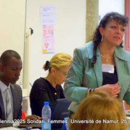 2015-04-25, Université de Namur, Conférence internationale Millennia2025 Solidari-Femmes, avec Justin Hagena Kakumba et Véronique Thouvenot