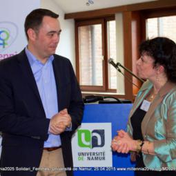 2015-04-25, Université de Namur, Conférence internationale Millennia2025 Solidari-Femmes, conclusions avec
										Maxime Prévot, Vice-Président et Ministre des Travaux publics, de la Santé, de l'Action sociale et du Patrimoine du Gouvernement wallon, Bourgmestre de Namur