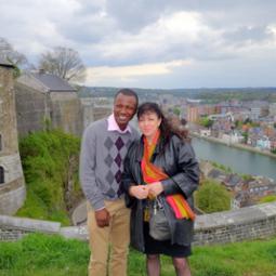 2015-04-15, Namur, visite de la Citadelle avec Justin Hagena Kakumba