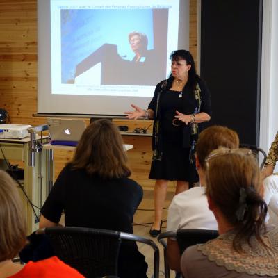 Présentation de Marie-Anne Delahaut, évocation de Magdeleine Willame-Boonen, présidente en 2008 lors de Millenia2015 à Liège