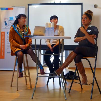 « Femmes entrepreneures & numérique » partage d'expériences, bonnes pratiques et questions/réponses par Aurélie Nkasa Liloko, Magaly Nelli & Marie-Anne Delahaut - trois entrepreneures expertes & inspirantes dans le digital