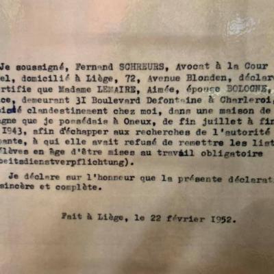 Aimée Lemaire, qui a protégé des étudiantes du Lycée en août 1943