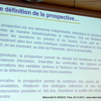 2012-12-05/06. Millennia2025 UNESCO Paris - 10. Foresight training sessions